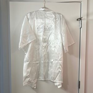 White Satin Bridal Robe